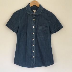 J Crew Short Sleeve Denim Top